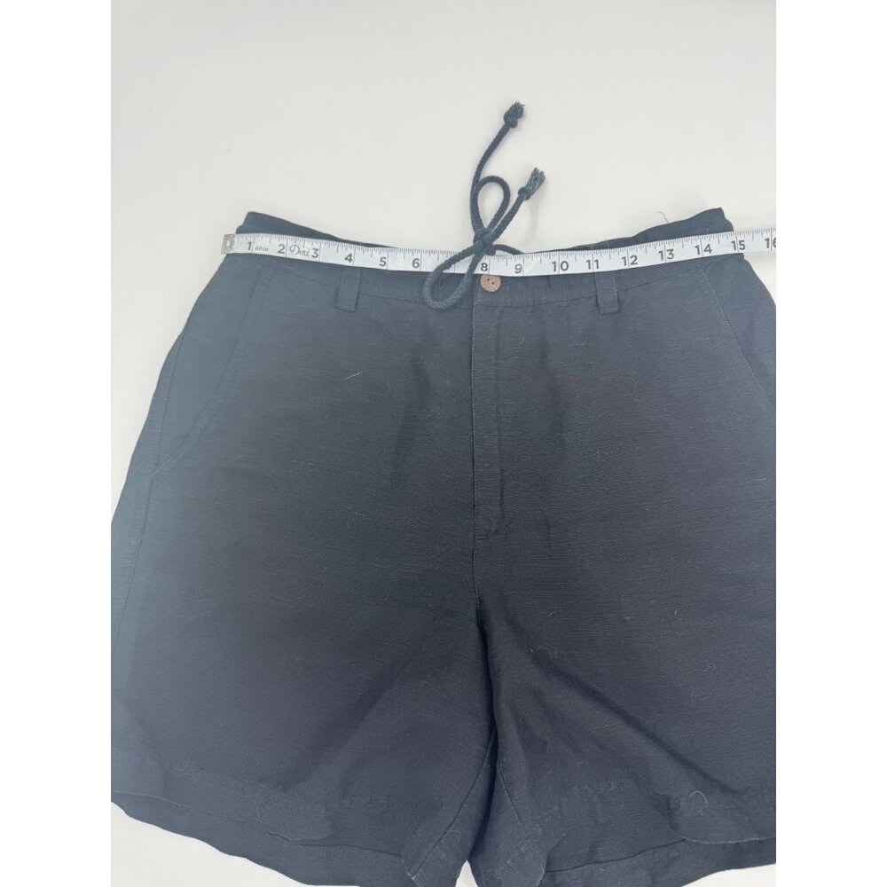 Tommy Bahama Black Drawstring Hemp  Silk Blend Shorts Size 10 - Picture 9 of 11